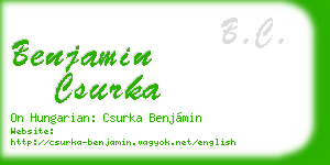 benjamin csurka business card